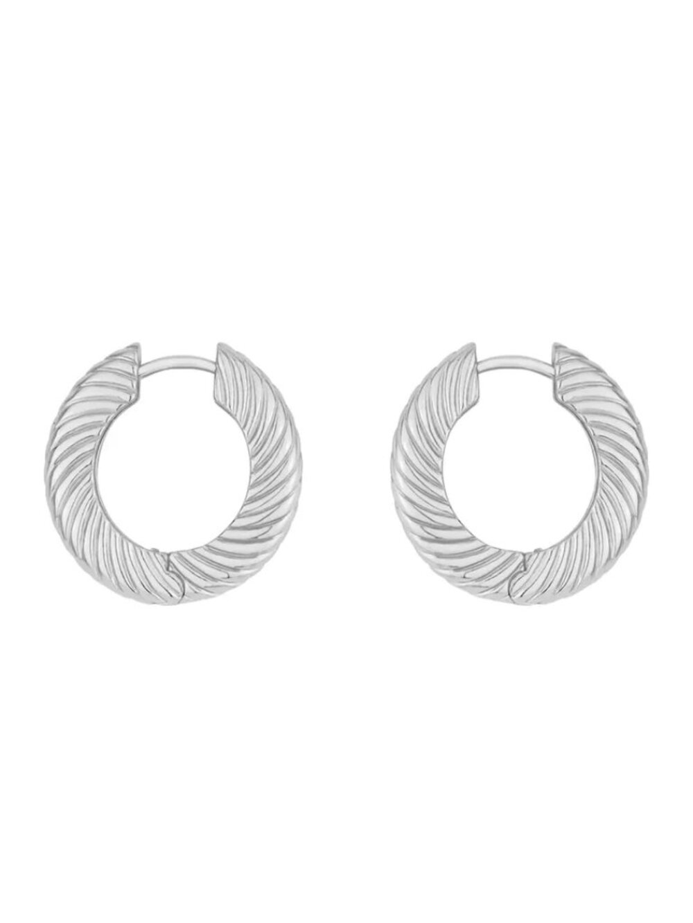 And Now This Textured Hinged Hoop Earrings